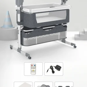 Baby Bassinet,Automatic Electric Rocking with Remote, Foldable Travel Co-Sleeper for Infant