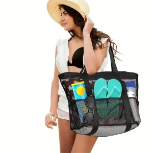 Large Capacity Mesh Beach Totes Bag