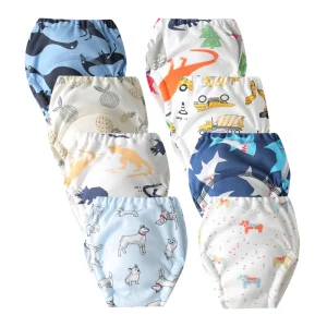 Reusable 8pcs/6pcs Washable Baby Potty Training Pants Cloth Diaper Changing Underwear Briefs