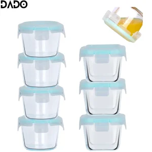 Glass Baby Food Storage Containers Leak-Proof Microwavable Set  with Lid